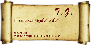 Truszka Győző névjegykártya